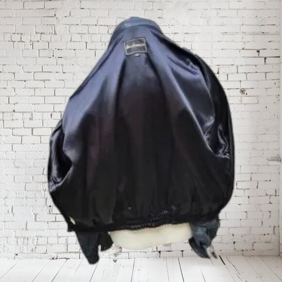 Jacobson's Black Leather Bombe Jacket Men's 44 - Picture 5 of 5